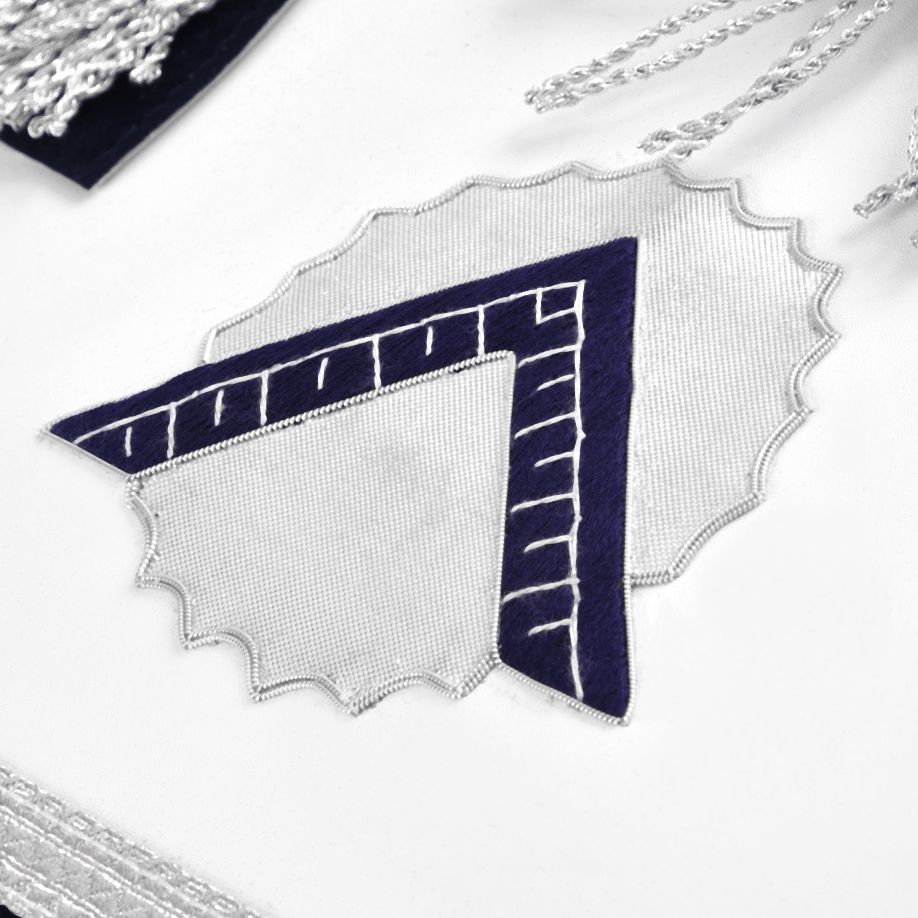 Worshipful Master Blue Lodge Officer Apron - Blue With Silver Fringe - Bricks Masons