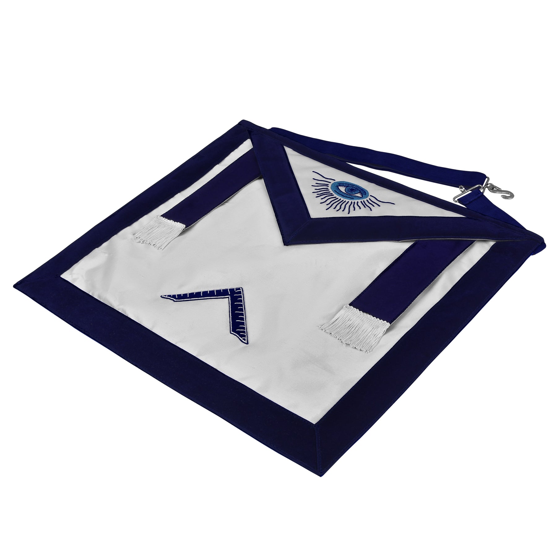 Worshipful Blue Lodge Officer Apron - Royal Blue with Wreath - Bricks Masons