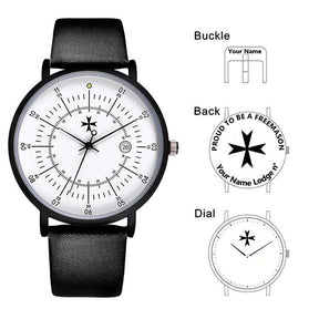 Order Of Malta Commandery Wristwatch - Leather Straps - Bricks Masons