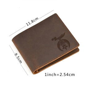 Shriners Wallet - Genuine Leather Bifold - Bricks Masons