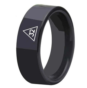 32nd Degree Scottish Rite Ring - Black Tungsten - Bricks Masons