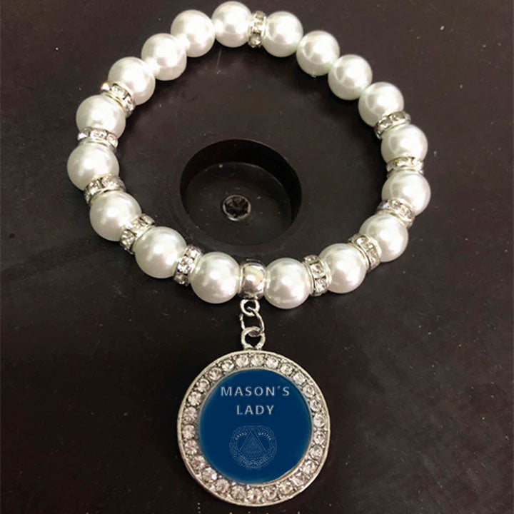 Grand Master Blue Lodge Bracelet - Gold and White - Bricks Masons