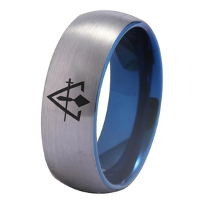 Council Ring - Silver With Blue Tungsten - Bricks Masons