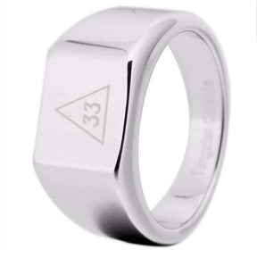 33rd Degree Scottish Rite Ring - 12MM Width Silver - Bricks Masons