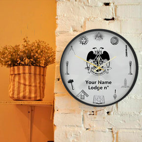 32nd Degree Scottish Rite Clock - Wings Down Frame with LED - Bricks Masons