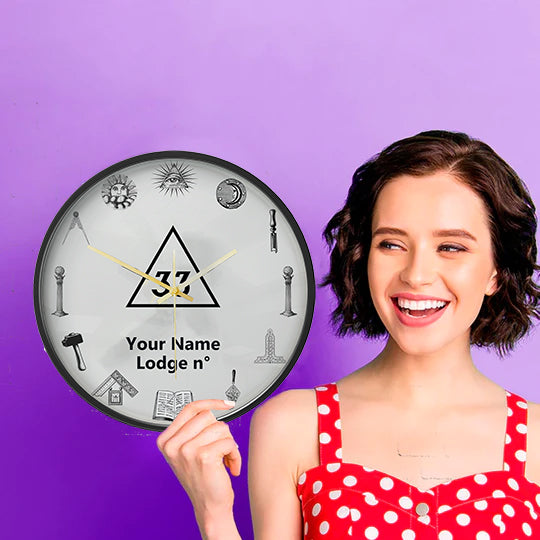 33rd Degree Scottish Rite Clock - Frame with LED - Bricks Masons