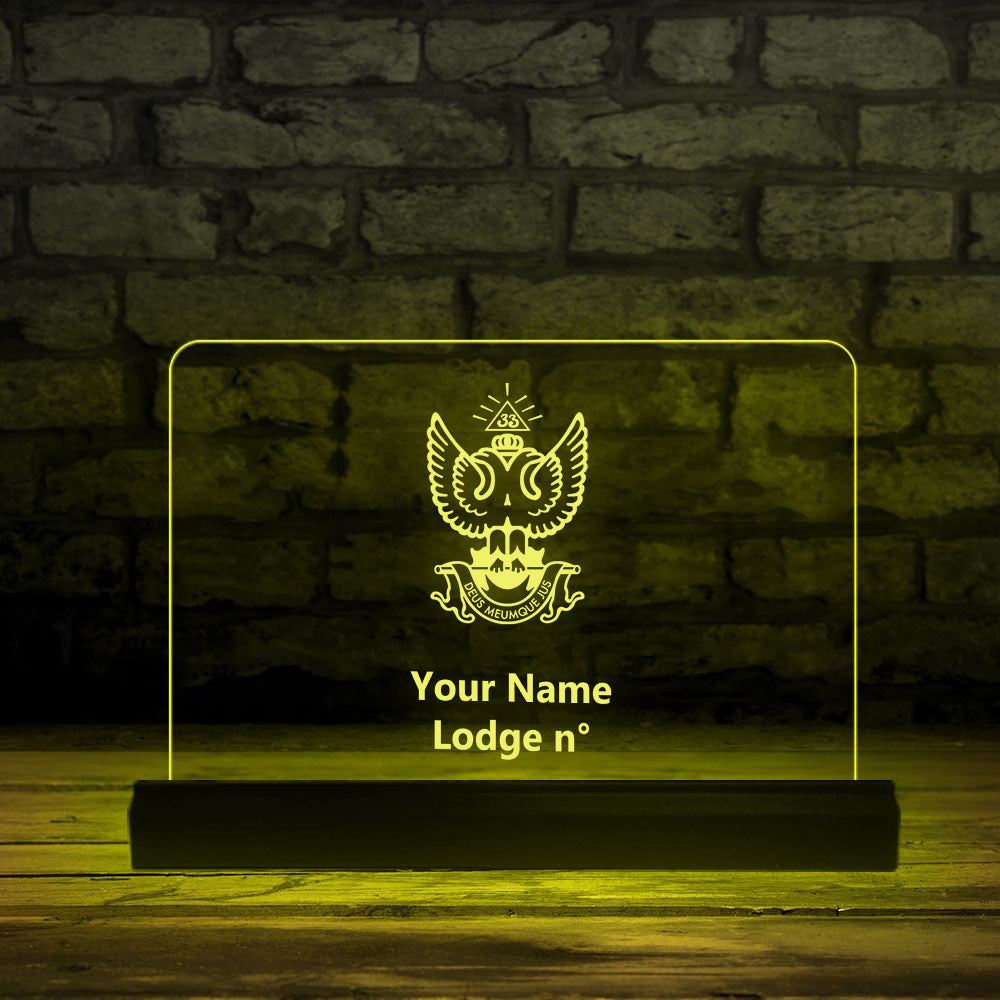 33rd Degree Scottish Rite LED Sign - Wings Up 3D Glowing light - Bricks Masons