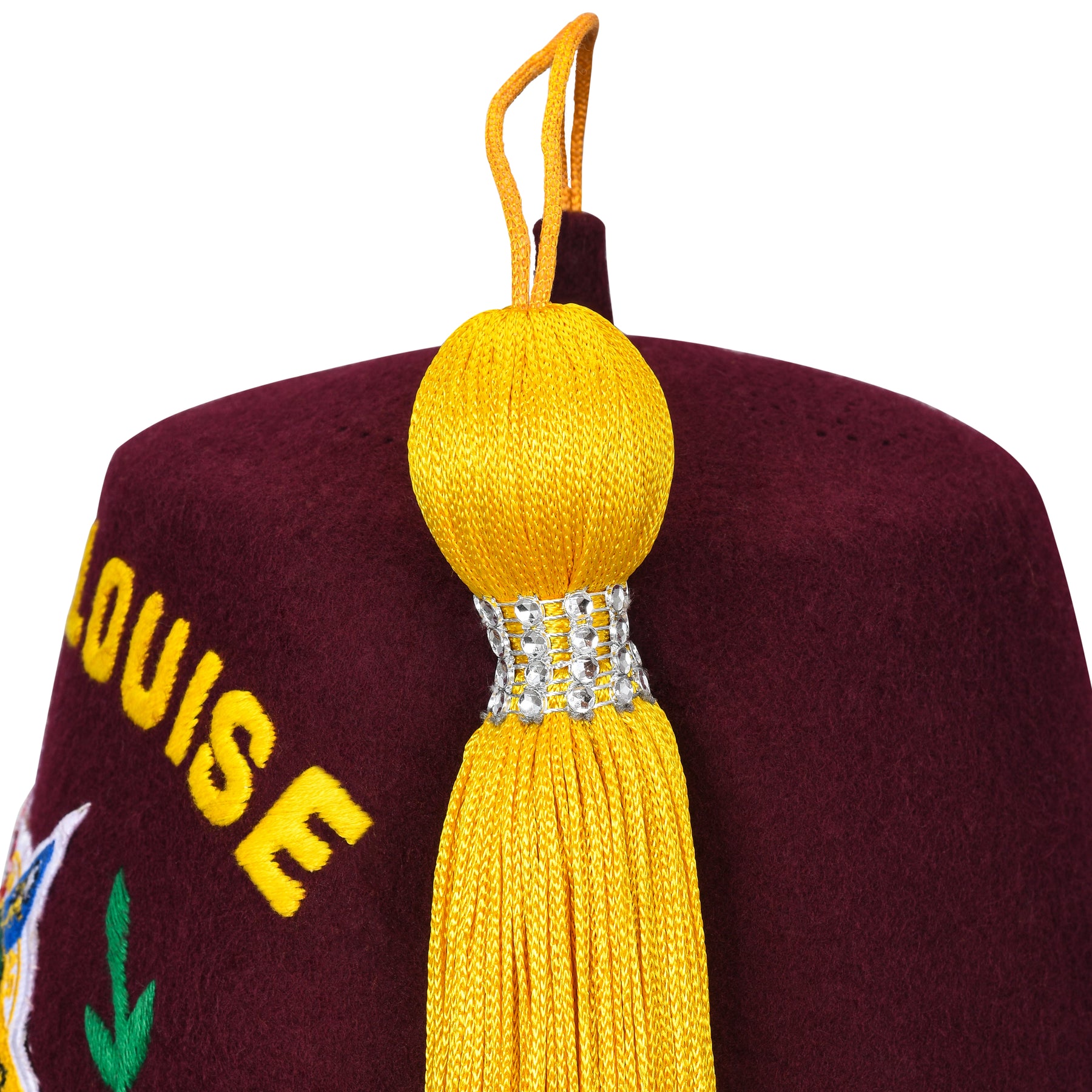 Order of the Amaranth Fez Hat - Silk Embroidery - Bricks Masons