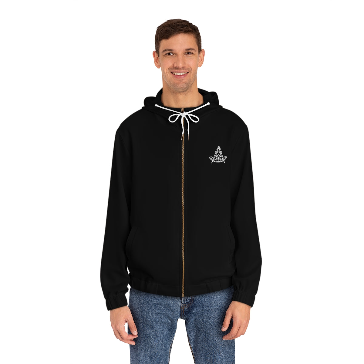 Past Master Blue Lodge California Regulation Hoodie - Black with White Triple Tau - Bricks Masons