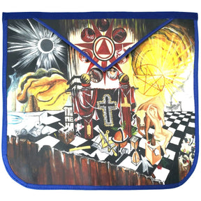 Hand-Painted Masonic Lambskin Apron Customized - Bricks Masons