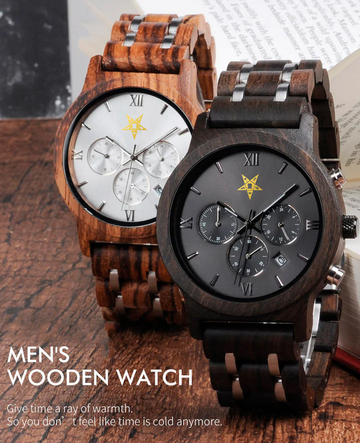 OES Wristwatch - Various Wood Colors - Bricks Masons