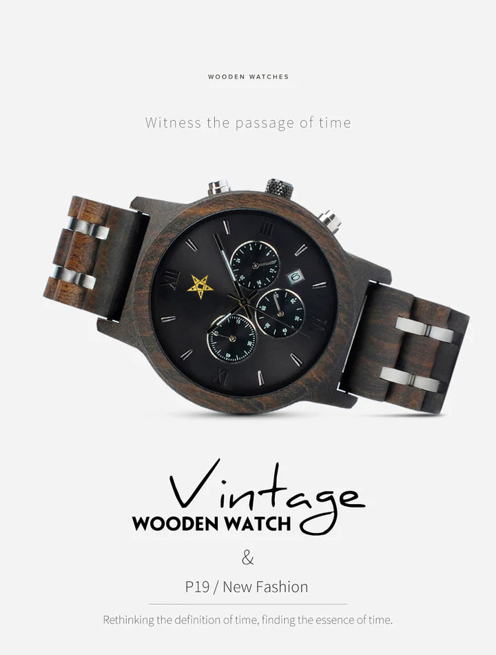 OES Wristwatch - Various Wood Colors - Bricks Masons