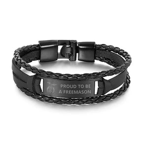 Shriners Bracelet - Black & Brown - Bricks Masons