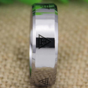 Royal Arch Chapter Ring - Silver Bevel Tungsten - Bricks Masons