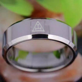 Royal Arch Chapter Ring - Silver Beveled Tungsten - Bricks Masons