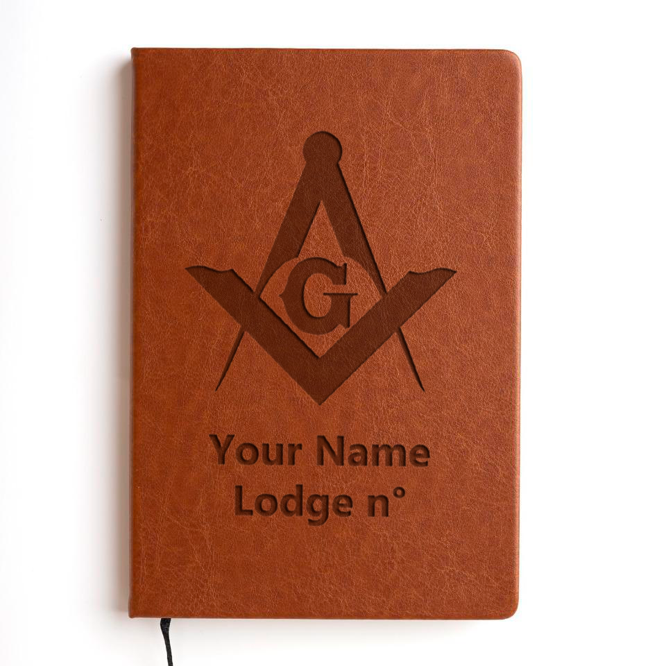 Master Mason Blue Lodge Journal - Brown Faux Leather - Bricks Masons