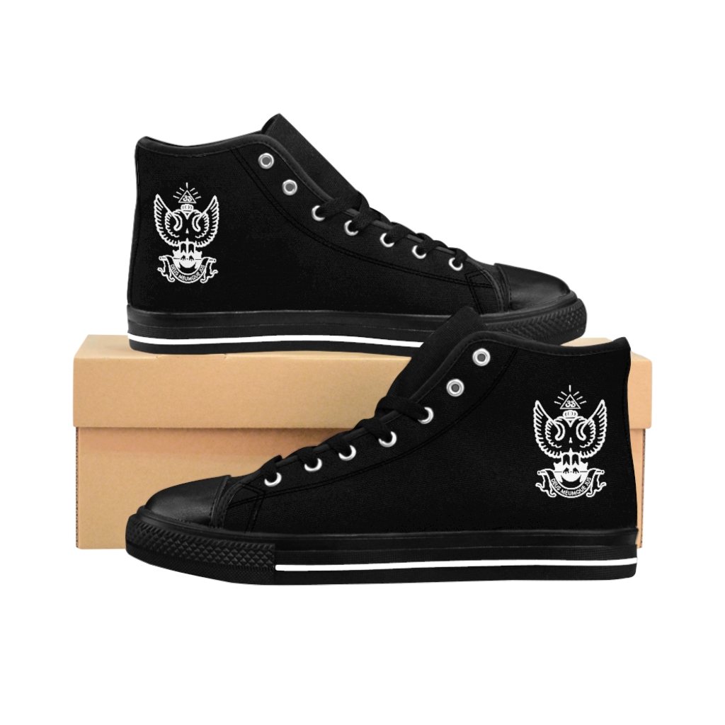 33rd Degree Scottish Rite Sneaker - Wings Up High Top Black & White - Bricks Masons