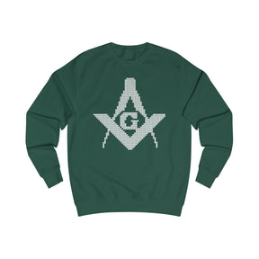 Master Mason Blue Lodge Sweatshirt - Black Christmas Ugly Square and Compass G - Bricks Masons