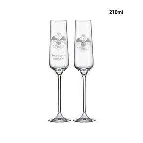 33rd Degree Scottish Rite Champagne Flute - Wings Down 2 Pieces Set - Bricks Masons