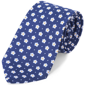 Masonic Necktie - Blue With Forget Me Not Pattern - Bricks Masons