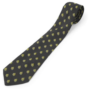 Masonic Necktie - Black With Gold Acacia Leaf - Bricks Masons