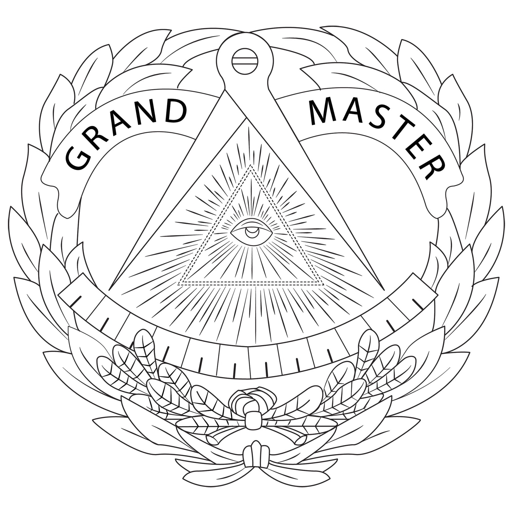 Grand Master Blue Lodge Ring - Black Dome Tungsten - Bricks Masons