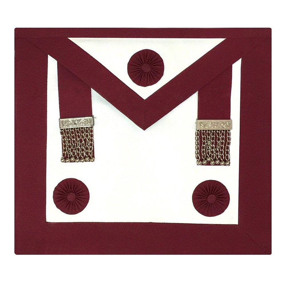Provincial Steward Craft English Regulation Apron - White & Maroon - Bricks Masons