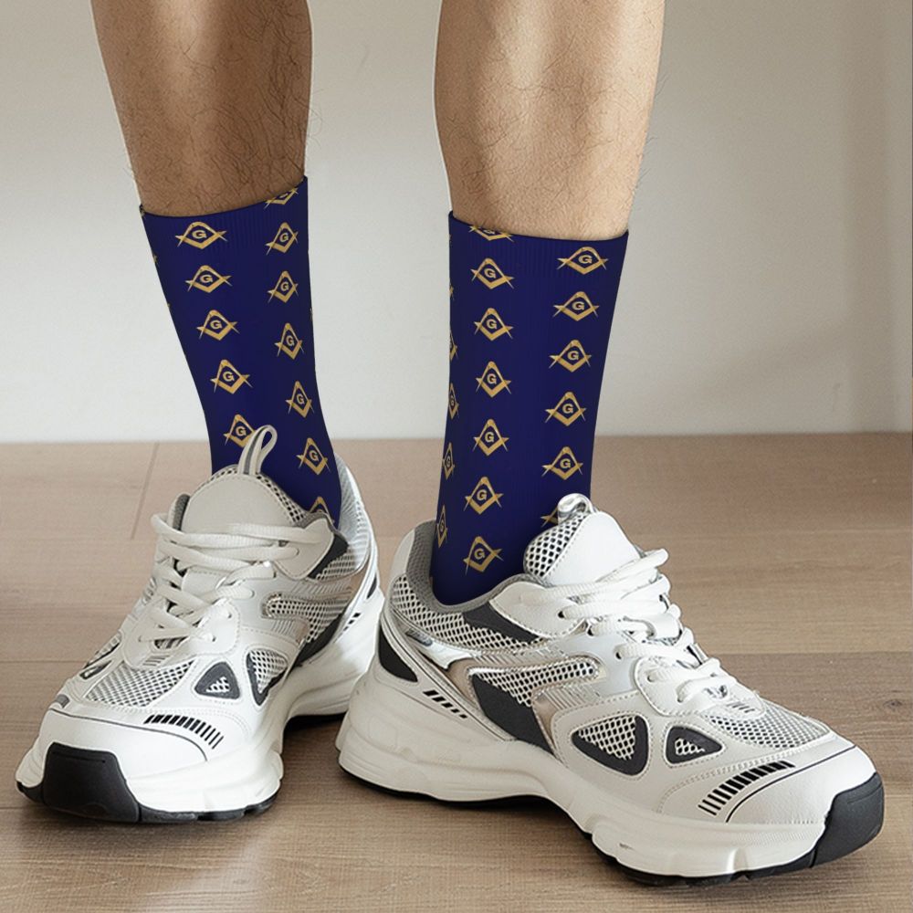 Master Mason Blue Lodge Sock - Gold & Blue - Bricks Masons