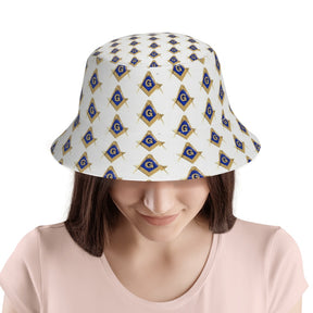 Master Mason Blue Lodge Bucket Hat - Gold Square & Compass G