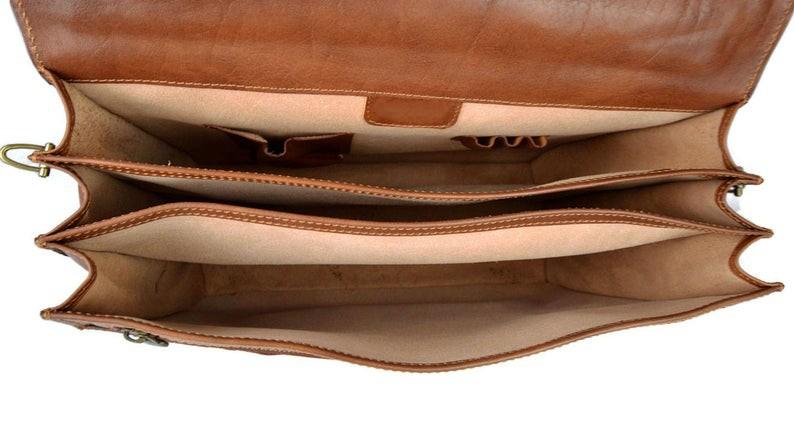 Council Briefcase - Genuine Brown Leather - Bricks Masons