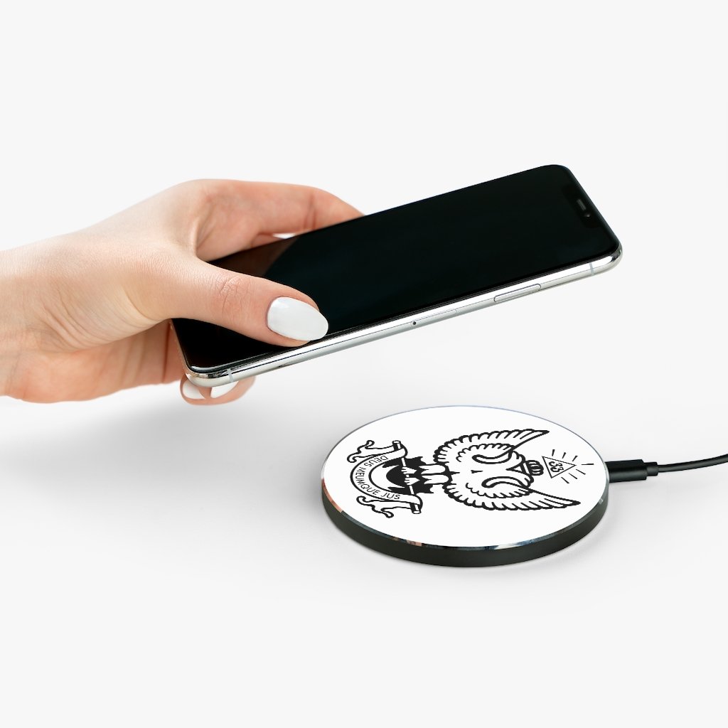 33rd Degree Scottish Rite Wireless Charger - Wings Up Black & White - Bricks Masons