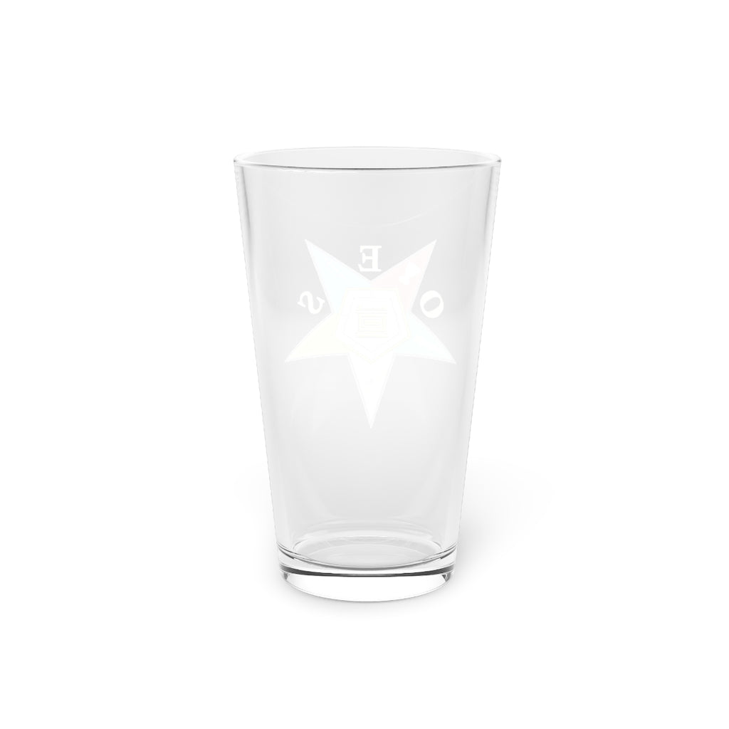 OES Pint Glass - 16oz 5-Pointed Star - Bricks Masons