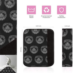 Grand Master Blue Lodge Seatbelt Cover - White & Gold - Bricks Masons