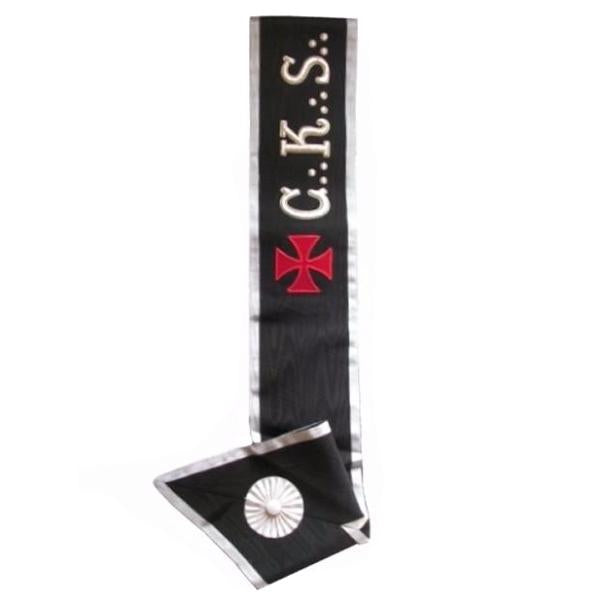 30th Degree Scottish Rite Collar - CKS Black Moire - Bricks Masons
