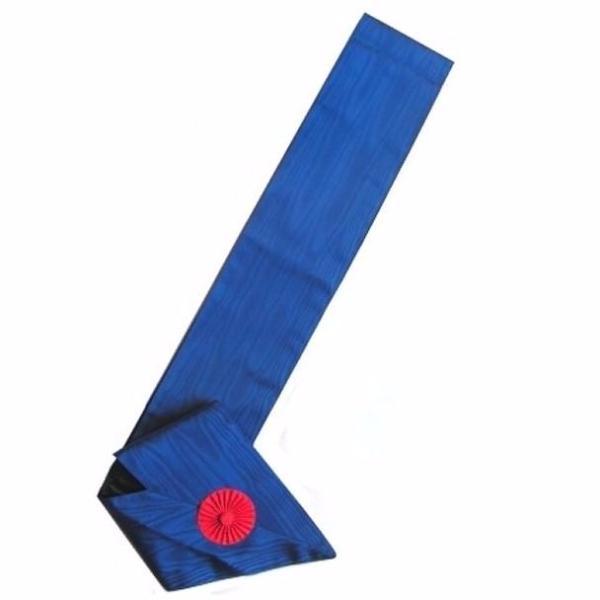 12th Degree Scottish Rite Sash - Blue Moire with Red Rosette - Bricks Masons