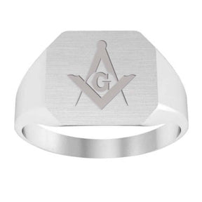 Master Mason Blue Lodge California Regulation Ring - Sterling Silver - Bricks Masons
