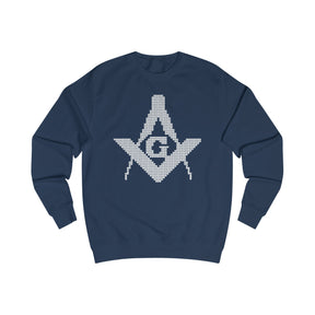 Master Mason Blue Lodge Sweatshirt - Black Christmas Ugly Square and Compass G - Bricks Masons
