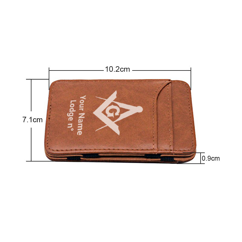 Master Mason Blue Lodge Wallet - Black & Brown - Bricks Masons