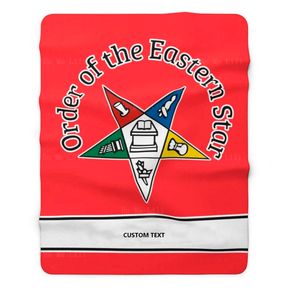 Custom Order of Eastern Star OES Super Soft Flannel Masonic Blanket - (Various Colors) - Bricks Masons