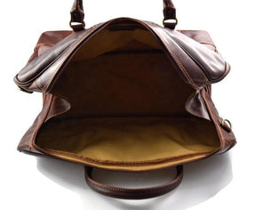 OES Travel Bag - Genuine Light Brown Leather - Bricks Masons