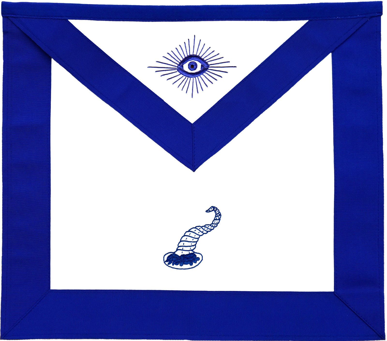 Officers Blue Lodge Officer Apron Set - Blue Ribbon Machine Embroidery (Set of 19) - Bricks Masons