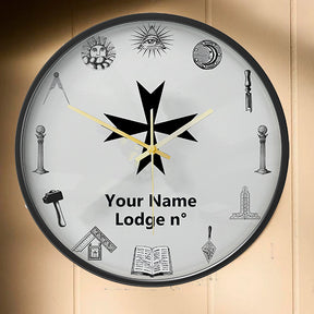 Order Of Malta Commandery Clock - Frame with LED - Bricks Masons