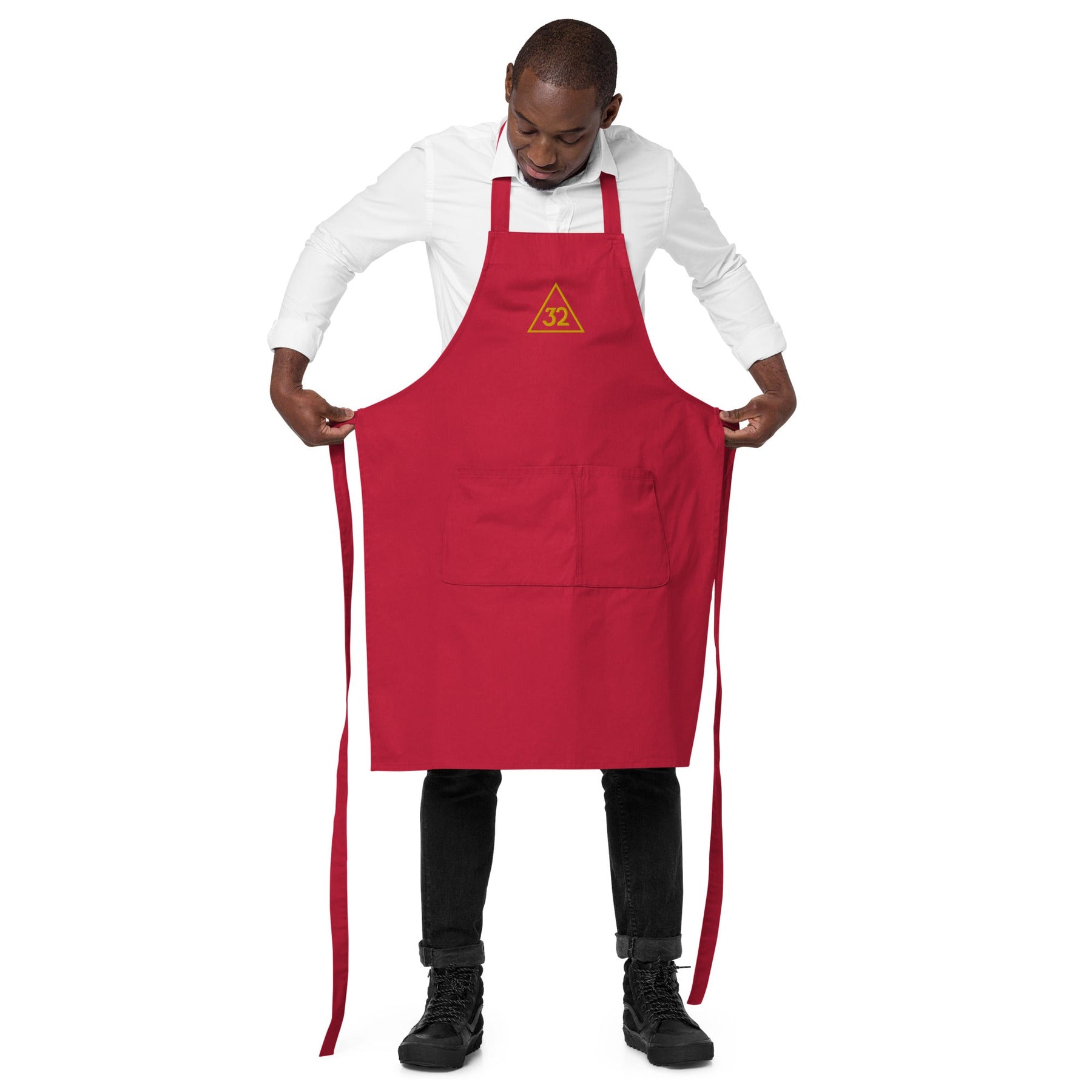 32nd Degree Scottish Rite Kitchen Apron - Various Organic Cotton Colors - Bricks Masons