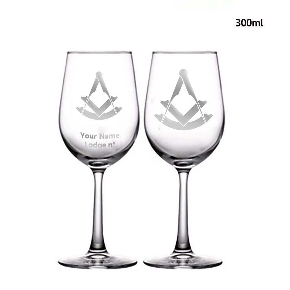 Past Master Blue Lodge Champagne Flute - 2 Pieces Set - Bricks Masons