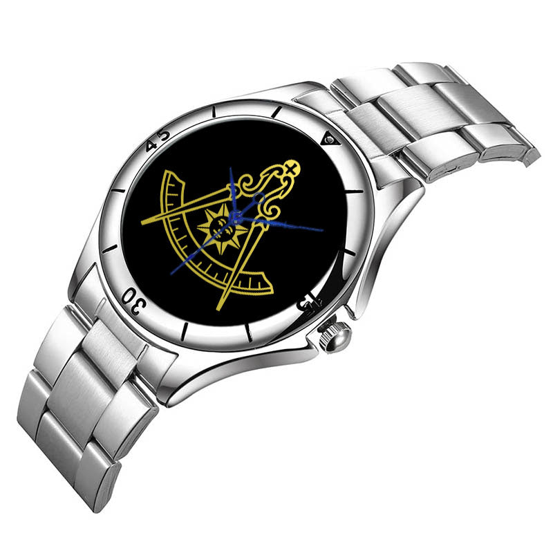 Past Master Blue Lodge California Regulation Wristwatch - Stainless Steel - Bricks Masons
