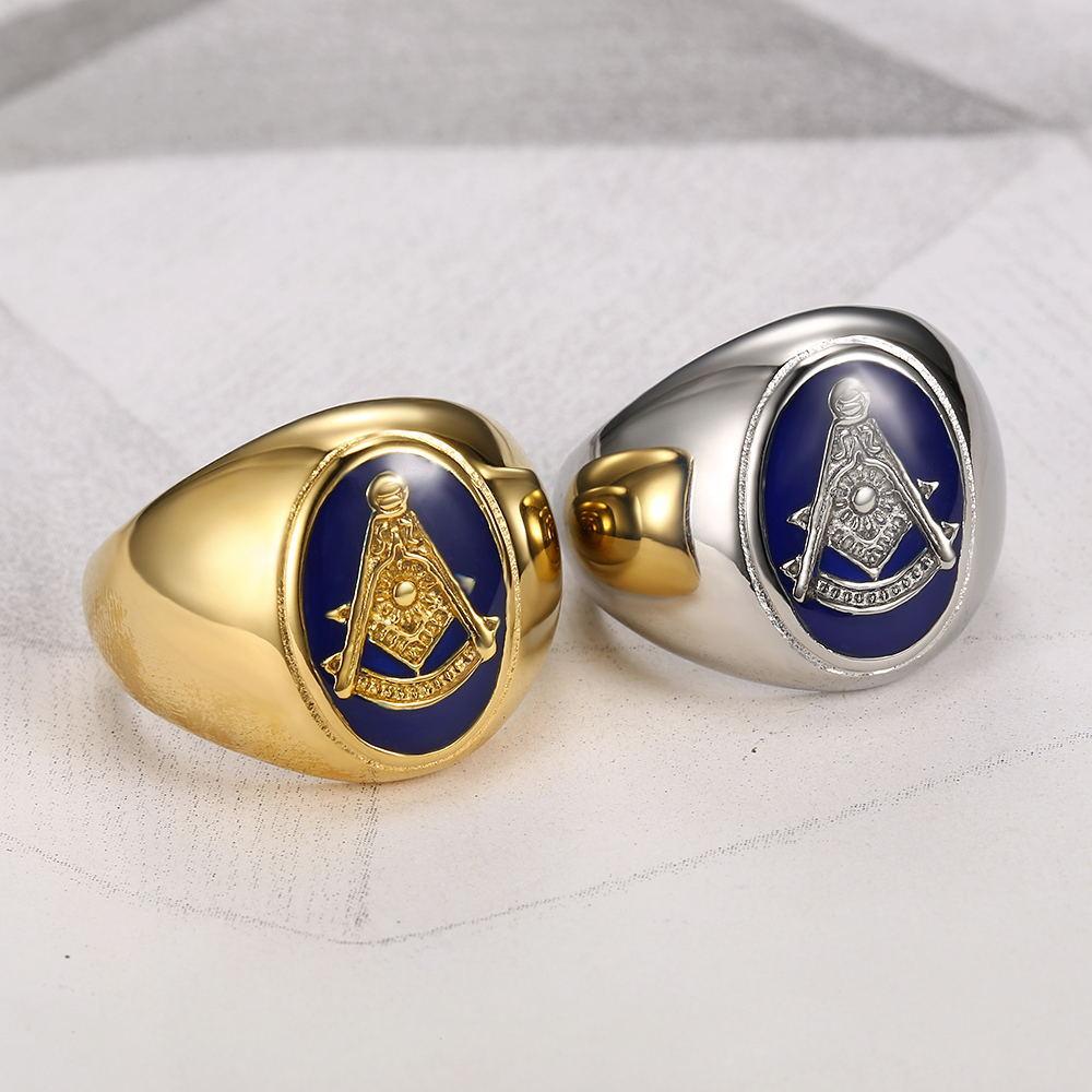 Past Master Blue Lodge Ring - Oval - Bricks Masons