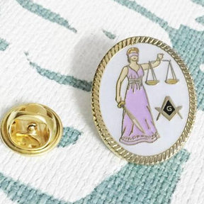 Lawyer Lady Justice Sword Masonic Lapel Pin - Bricks Masons