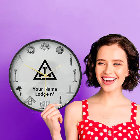 Royal Arch Chapter Clock - Frame with LED - Bricks Masons
