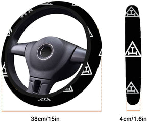 Royal Arch Chapter Steering Wheel Cover - White & Gold - Bricks Masons
