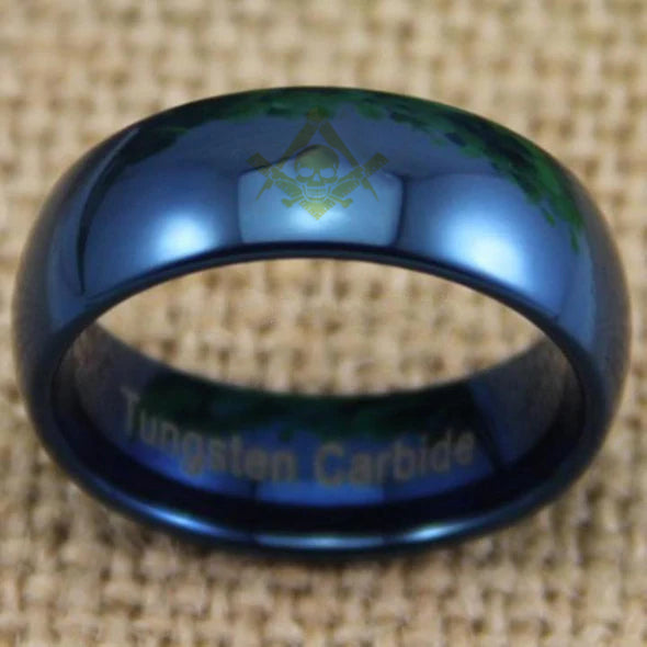 Widows Sons Ring - Blue Dome Tungsten - Bricks Masons